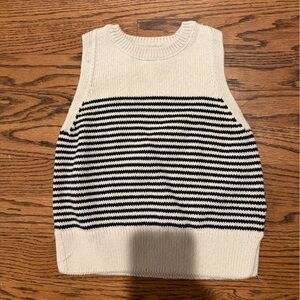 Zara Cream and Black Striped Knit Kids Bottoms
